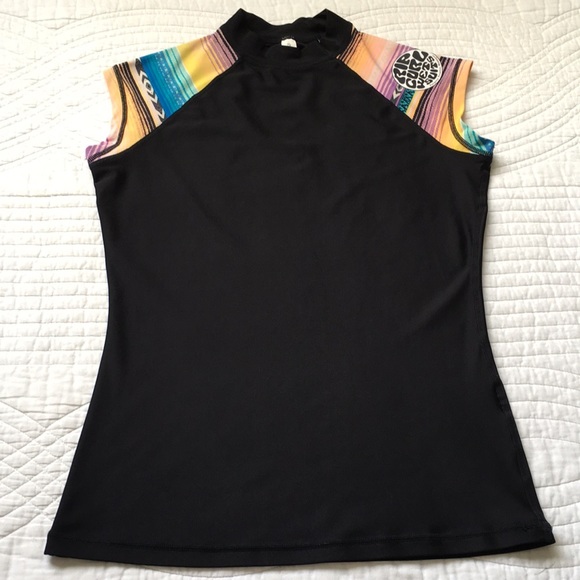Rip Curl Other - Rip Curl Rashguard Shirt Cap Sleeve Black Orange S